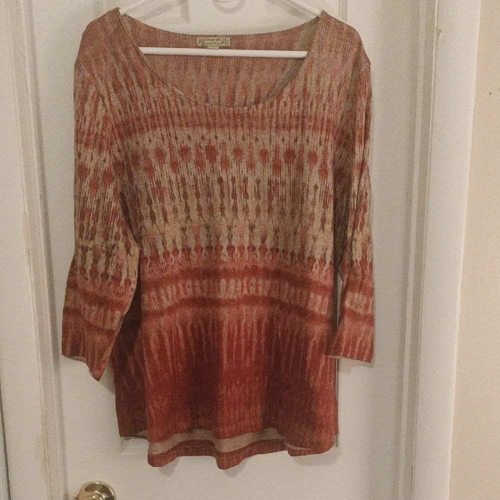 Women's Red and Cream Top